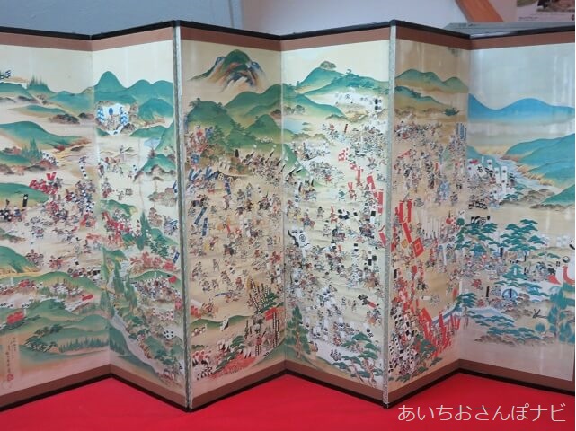 岐阜県関ヶ原市の合戦を表す屏風
