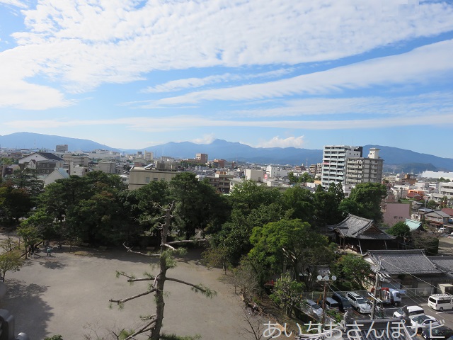 岐阜県大垣城の最上階からの眺め