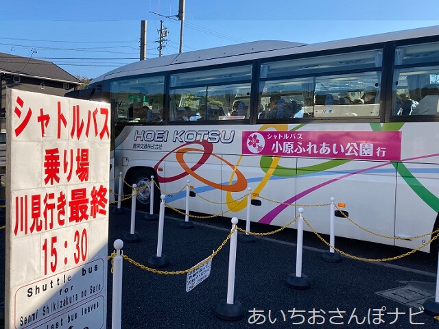 豊田市小原四季桜の無料シャトルバス