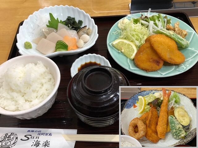 愛知県日間賀島の貝定食